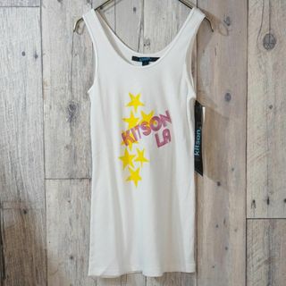 キットソン(KITSON)の新品未使用★kitson リブタンクトップカットソー 白 ロゴプリント M(タンクトップ)