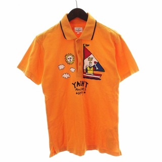 カステルバジャック(CASTELBAJAC)のCASTELBAJAC ポロシャツ 半袖 刺繍 スリット 1 S オレンジ(ポロシャツ)