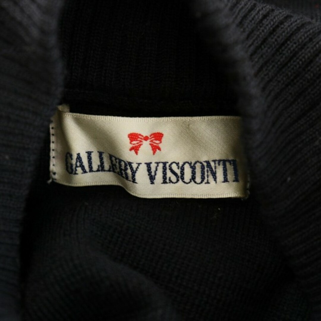 GALLERY VISCONTI(ギャラリービスコンティ)のギャラリービスコンティ ニットワンピース ミモレ ロング ウール 黒 レディースのワンピース(ひざ丈ワンピース)の商品写真