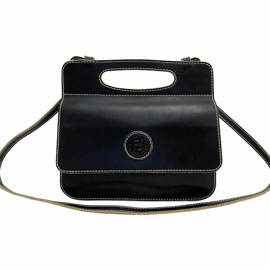 FENDI - 極 美品 希少品 FENDI フェンディ FF ロゴ レザー 本革 2way