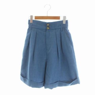 カージュ(Khaju)のカージュ Khaju タックハーフパンツ ショートパンツ ロールアップ 青(ショートパンツ)