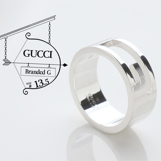 グッチ(Gucci)の極美品 グッチ GUCCI ブランデッドG カットアウト リング 13.5号(リング(指輪))