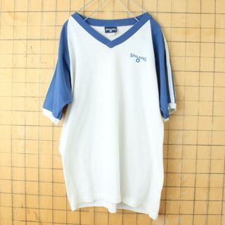 スポルディング(SPALDING)のUSA製 SPALDING プリント ラグランTシャツ 半袖 ホワイトM ss6(Tシャツ/カットソー(半袖/袖なし))