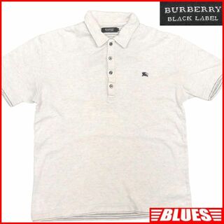 バーバリーブラックレーベル(BURBERRY BLACK LABEL)のバーバリーブラックレーベル ポロシャツ L 白 メンズ 刺繍 TY2473(ポロシャツ)