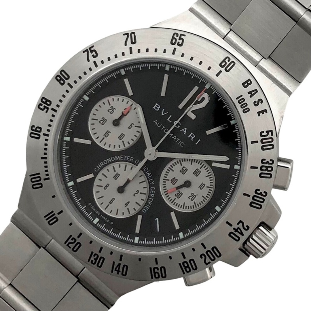 ブルガリ BVLGARI ディアゴノ タキメトリック クロノグラフ CH40SLDTA ブラック ステンレススチール SS 自動巻き メンズ 腕時計