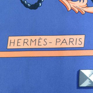 エルメス HERMES スカーフ シルク ブルー/マルチカラー レディース 送料無料 e56026gシワ汚れ