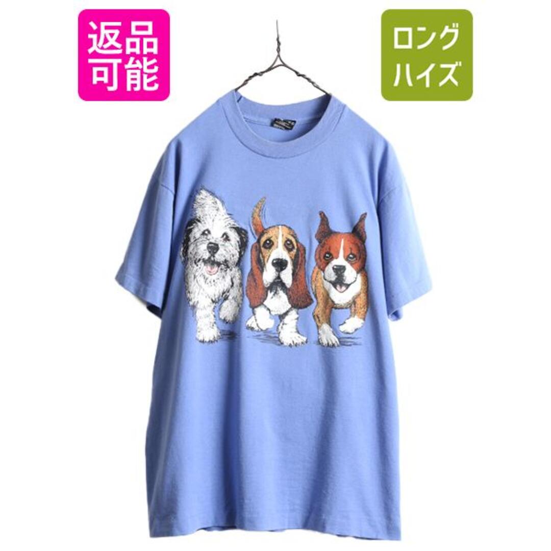 USAプリントTシャツM紺WiEnER DOGS広告入両面綿100極上
