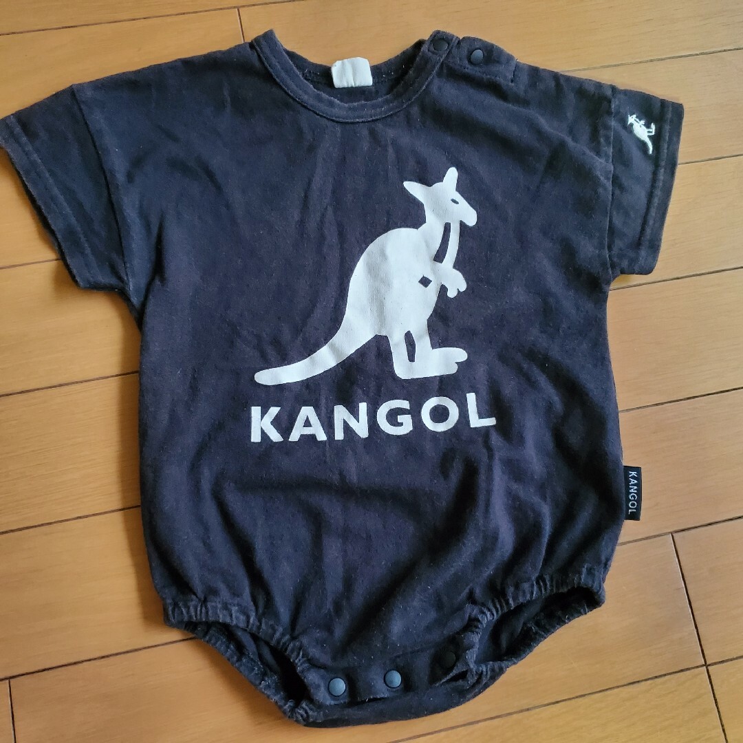 KANGOL(カンゴール)のKANGOL BABY ロンパース 半袖 ブラック 黒 80(70)サイズ キッズ/ベビー/マタニティのベビー服(~85cm)(ロンパース)の商品写真