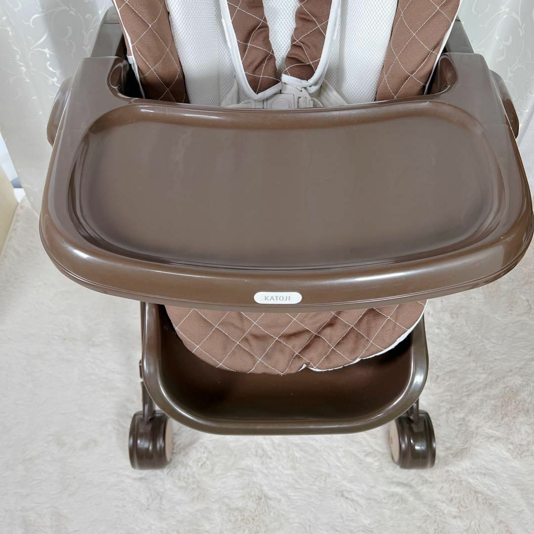 サントスピンク 【美品】カトージ ハイローチェア ブラウン 子育て