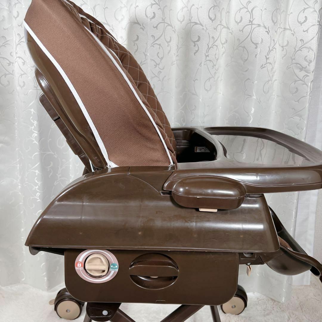 サントスピンク 【美品】カトージ ハイローチェア ブラウン 子育て