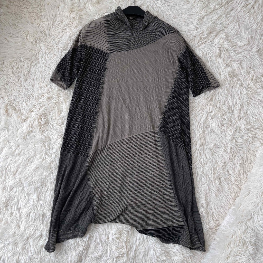美品 JURGEN LEHL チュニック ワンピース リブ素材 ダーク色 綿