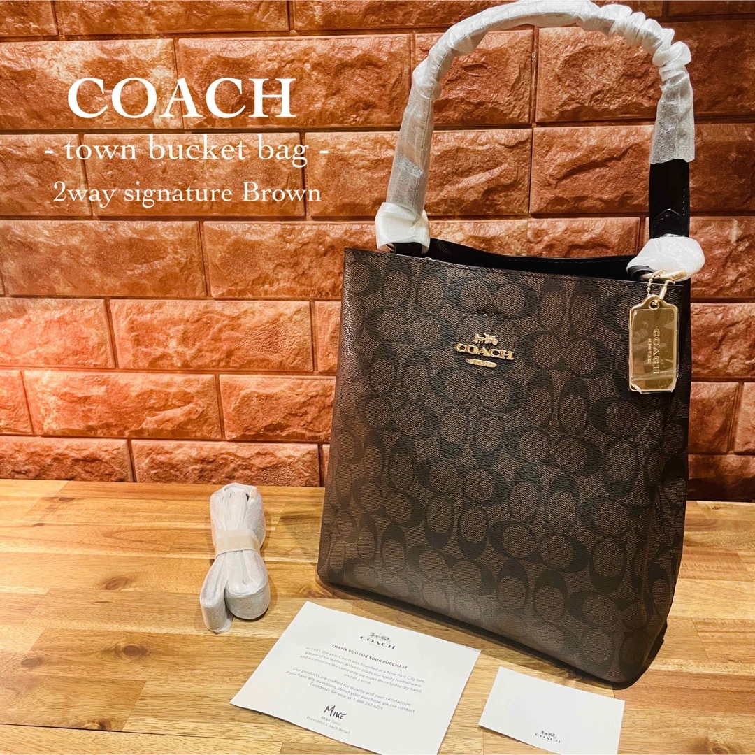 新品正規品 coach コーチ ショルダーバッグ ダークブラウン