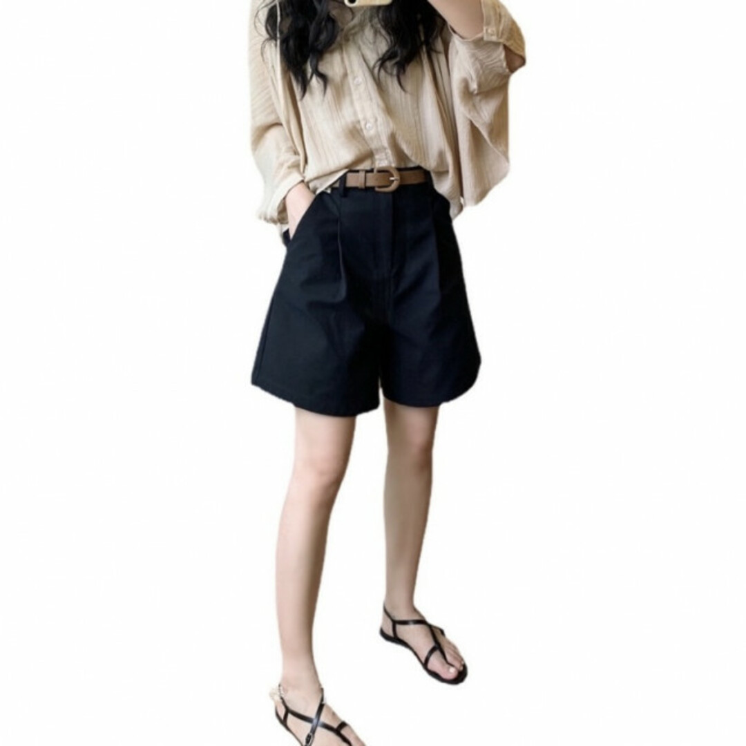 チノ ハーフパンツ ベージュ S ベルト 付き ショートパンツ 無地 綺麗 美品