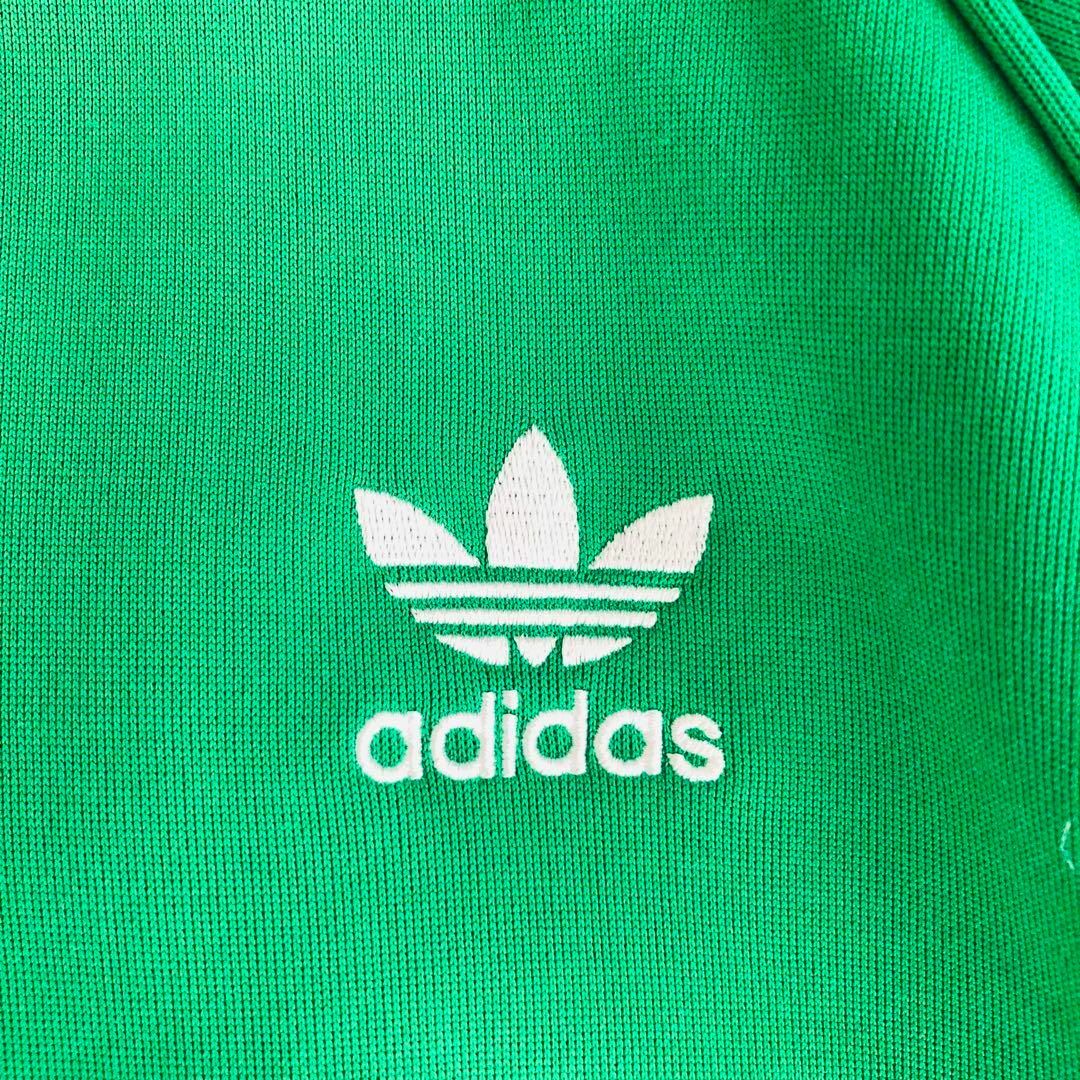 Adidasアディダス　トラックジャケット　グリーン緑　ジャージ古着L