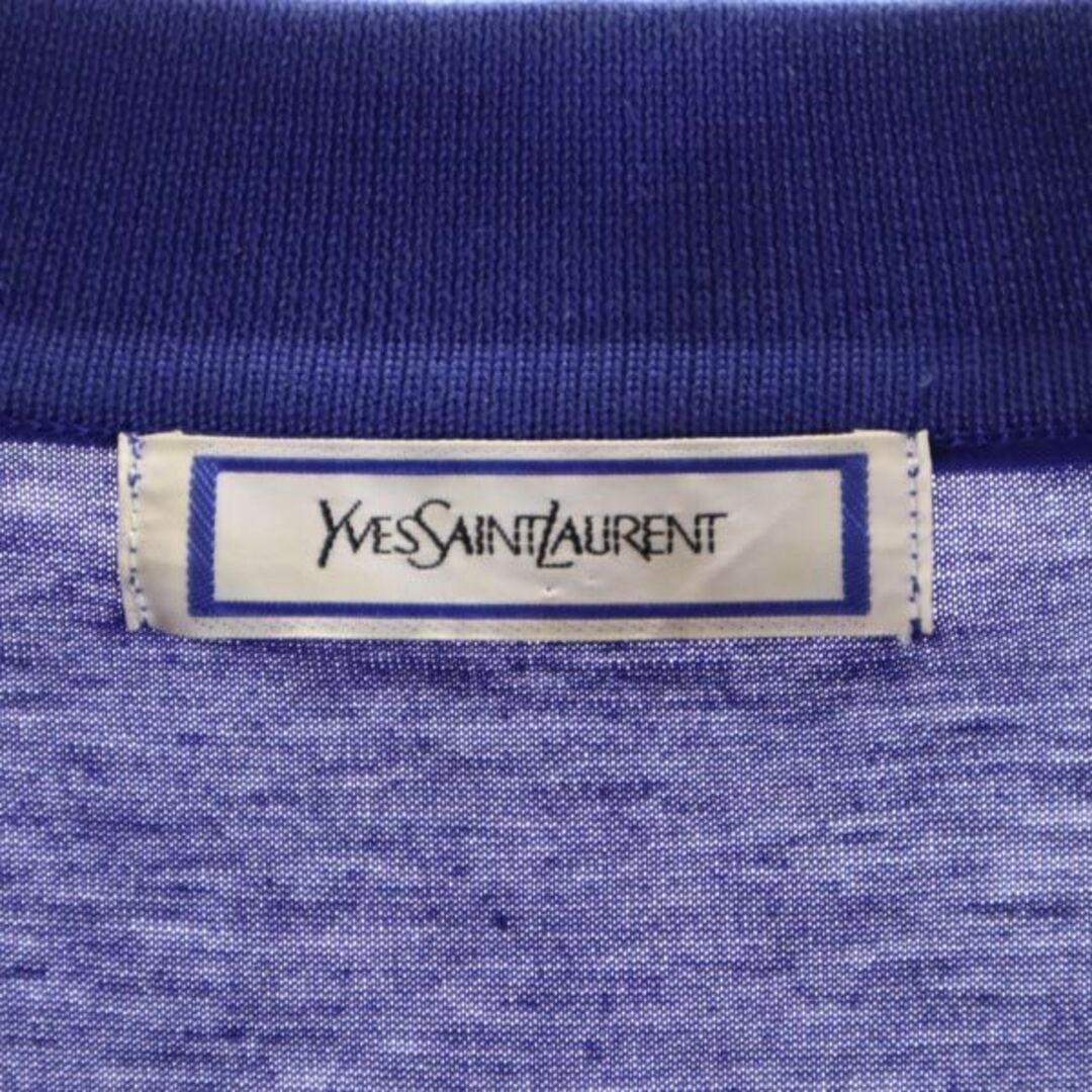 イヴサンローラン 90s ハーフボタン 半袖 シャツ M ブルー YVES SAINT LAURENT レディース   【230707】 6