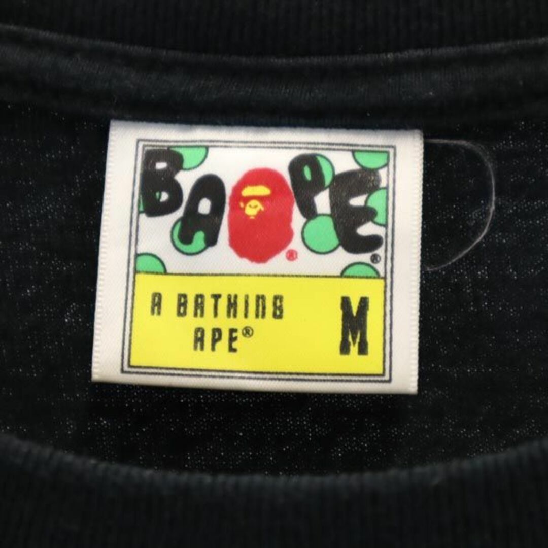 A BATHING APE アベイシングエイプ Ape Head Flower Tee エイプヘッド フラワー クルーネック半袖Tシャツ ブラック