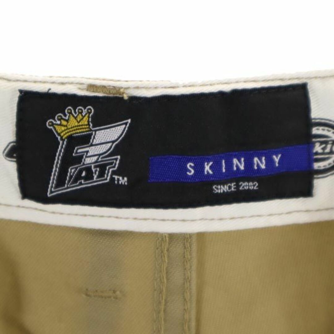 FAT - エフエーティー ディッキーズ コラボ ワーク ショートパンツ SKINNY ベージュ FAT Dickies メンズ 【中古