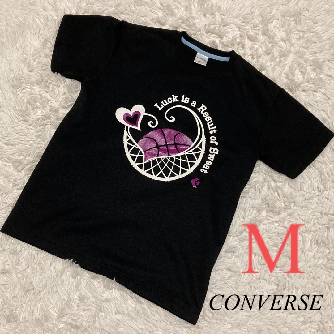 CONVERSE(コンバース)のCONVERSE Tシャツ スポーツウェア バスケ ラメ Mサイズ 良品 レディースのトップス(Tシャツ(半袖/袖なし))の商品写真