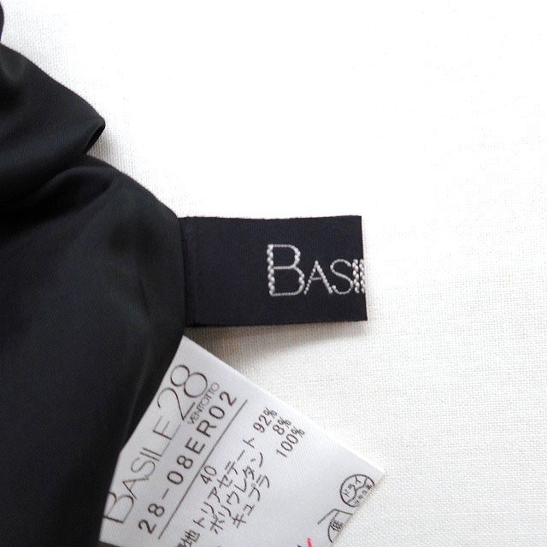 バジーレ BASILE 28 プリーツ スカート フレア ロング シフォン 無地