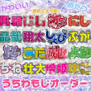 うちわ文字オーダー うちわ屋さん 文字パネル  蛍光 反射 グリッター ハングル