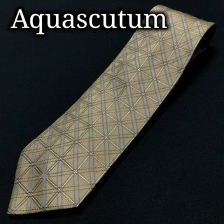 アクアスキュータム(AQUA SCUTUM)のアクアスキュータム ロゴチェック イエロー ネクタイ A102-W25(ネクタイ)