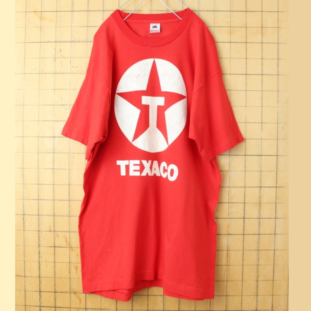 USA製 FRUITOFTHELOOM TEXACO TシャツレッドXL ss8