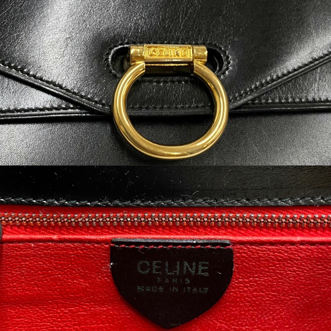 celine - 極美品 袋付 CELINE セリーヌ ヴィンテージ ロゴ 金具 カーフ