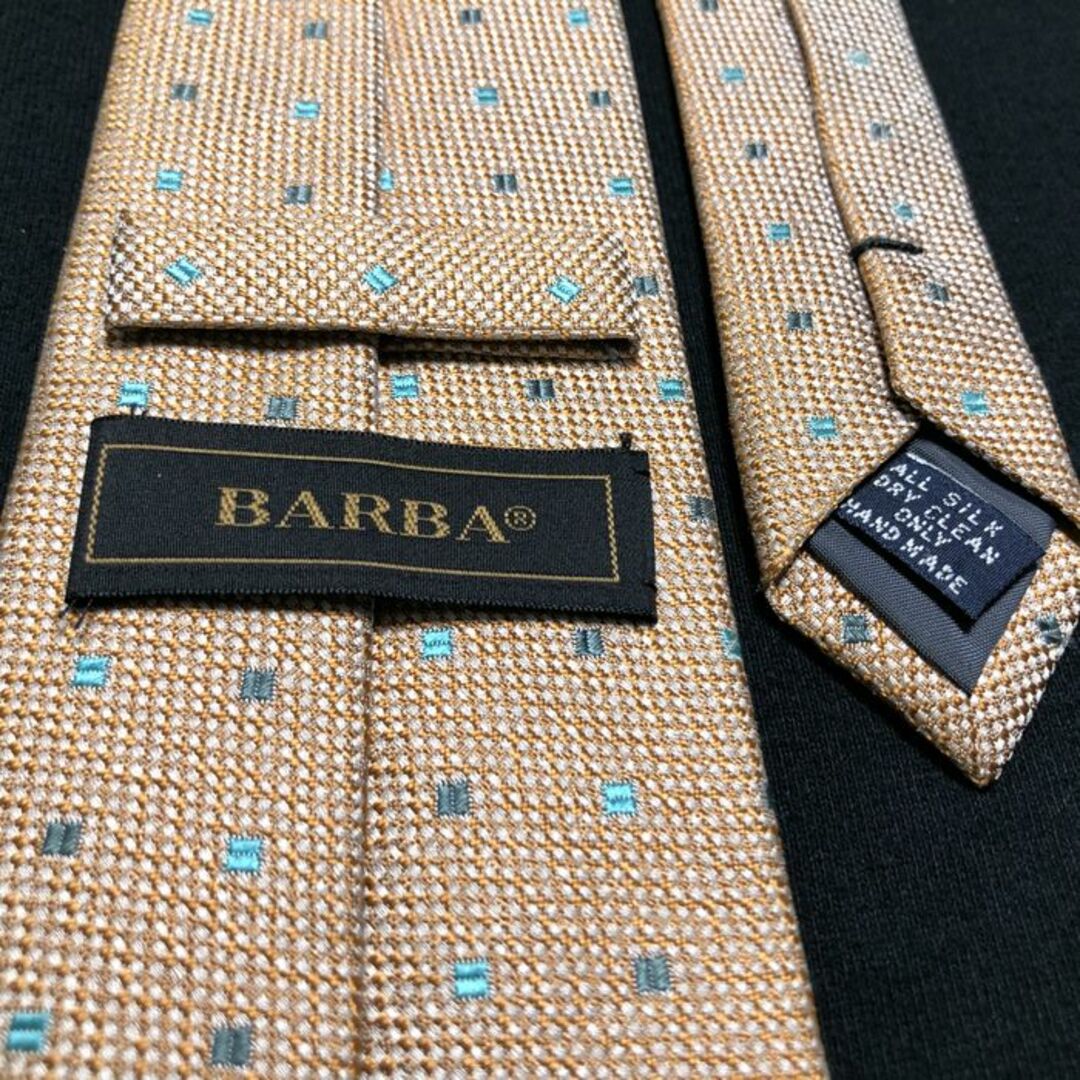 BARBA(バルバ)のバルバ ドット オレンジ＆グリーン ネクタイ A102-X16 メンズのファッション小物(ネクタイ)の商品写真