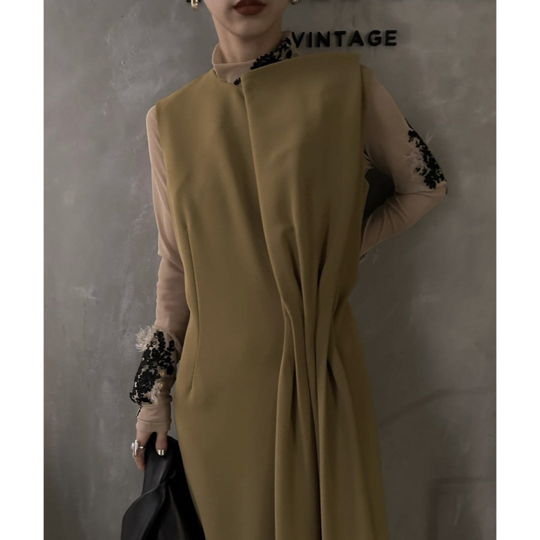 Ameri VINTAGE(アメリヴィンテージ)のAMERI DRAPE RIBBON I LINE DRESS 新品未使用 レディースのワンピース(ロングワンピース/マキシワンピース)の商品写真