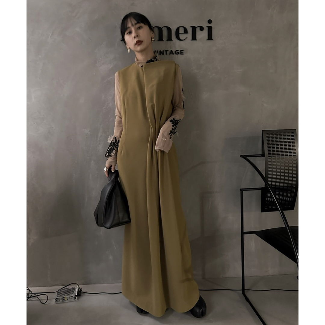 Ameri VINTAGE(アメリヴィンテージ)のAMERI DRAPE RIBBON I LINE DRESS 新品未使用 レディースのワンピース(ロングワンピース/マキシワンピース)の商品写真