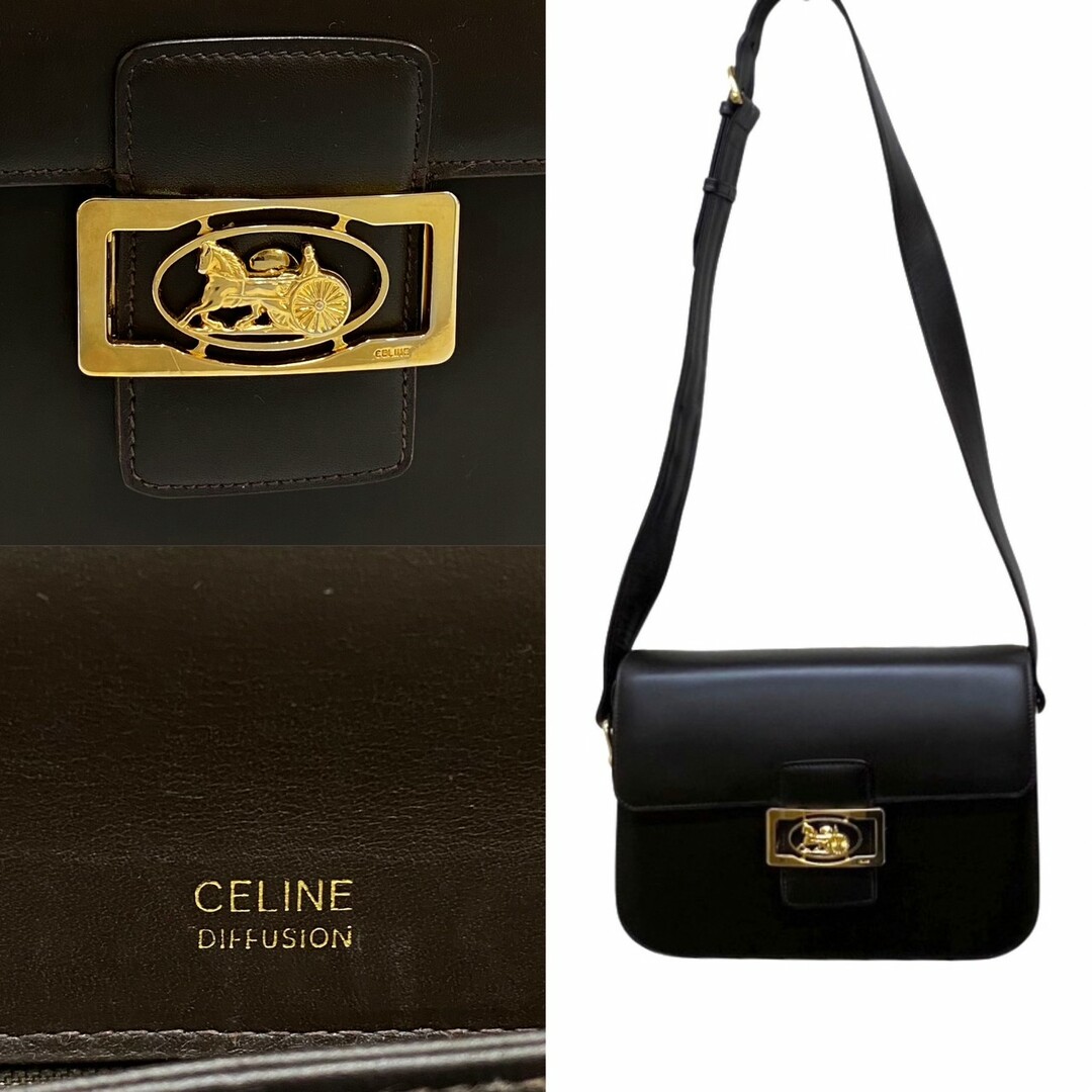 美品 CELINE セリーヌ ショルダーバッグ ワンショルダー ブラウン 金具