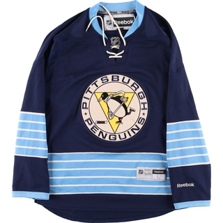 リーボック(Reebok)の古着 リーボック Reebok NHL PITTSBURGH PENGUINS ピッツバーグペンギンズ ゲームシャツ ホッケーシャツ メンズL /eaa351704(Tシャツ/カットソー(半袖/袖なし))