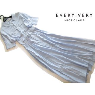 ナチュラルクチュール(natural couture)の新品EVERY VERY NICE CLAUP ベルト付きシャツワンピース/BL(ロングワンピース/マキシワンピース)