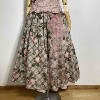 カネコイサオ(KANEKO ISAO)のワンダフルワールド🩷綿オーガンジースカート＆綿ローンスカート&🎀リボンのセット(ロングスカート)