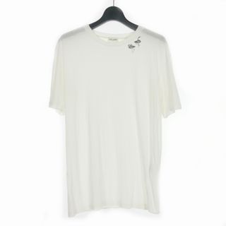 サンローラン パリ 18SS フラミンゴ プリント Tシャツ 半袖 XS 白(Tシャツ/カットソー(七分/長袖))