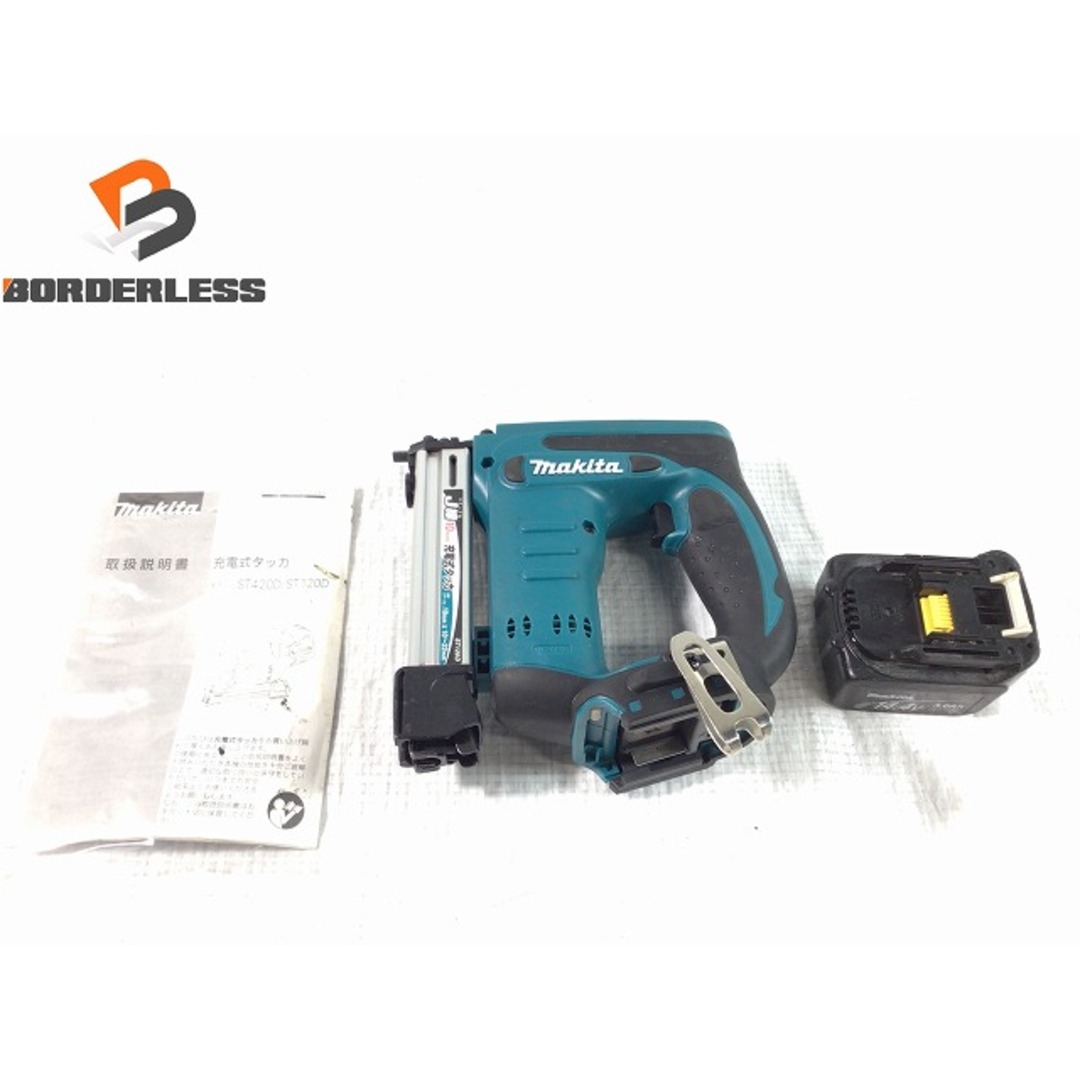 ☆比較的綺麗です☆ makita マキタ 14.4V 充電式タッカ ST120D バッテリー1個(BL1430)付き 電動工具 74902自動車/バイク