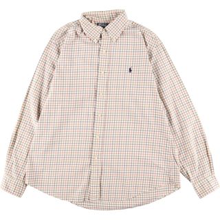 ラルフローレン(Ralph Lauren)の古着 ラルフローレン Ralph Lauren POLO by Ralph Lauren 長袖 ボタンダウンチェックシャツ メンズL /eaa346243(シャツ)