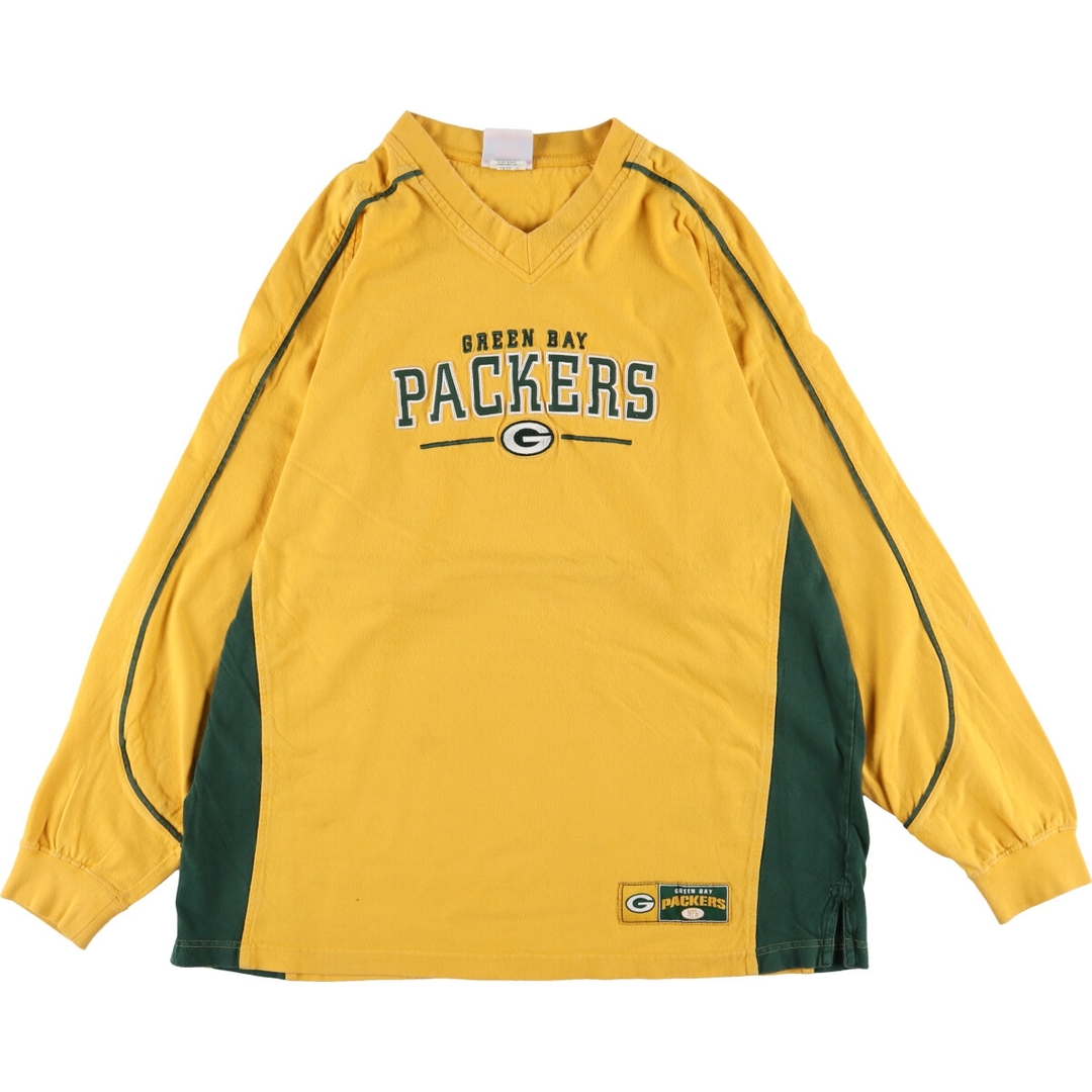 NFL GREEN BAY PACKERS グリーンベイパッカーズ Vネック ロングTシャツ ロンT メンズXL /eaa351506