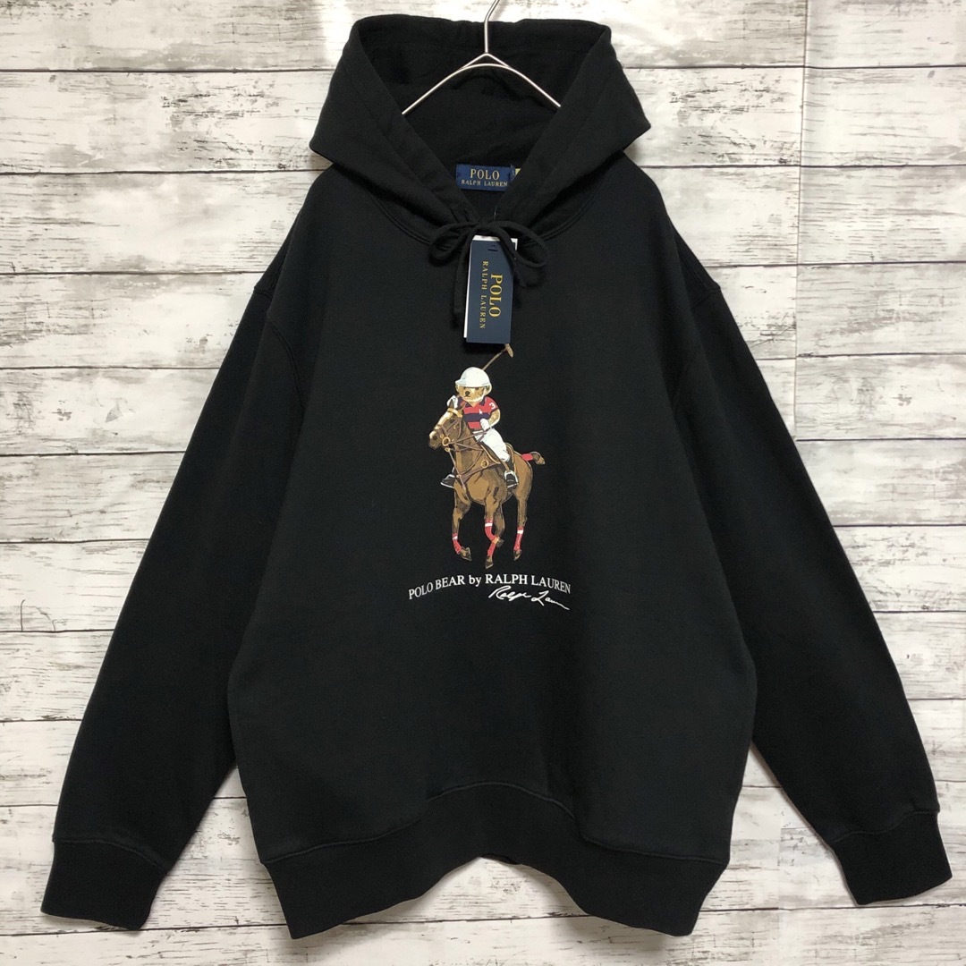 新品 ポロプレイヤー ラルフローレン ポロベア 黒 ブラック パーカー 2XL