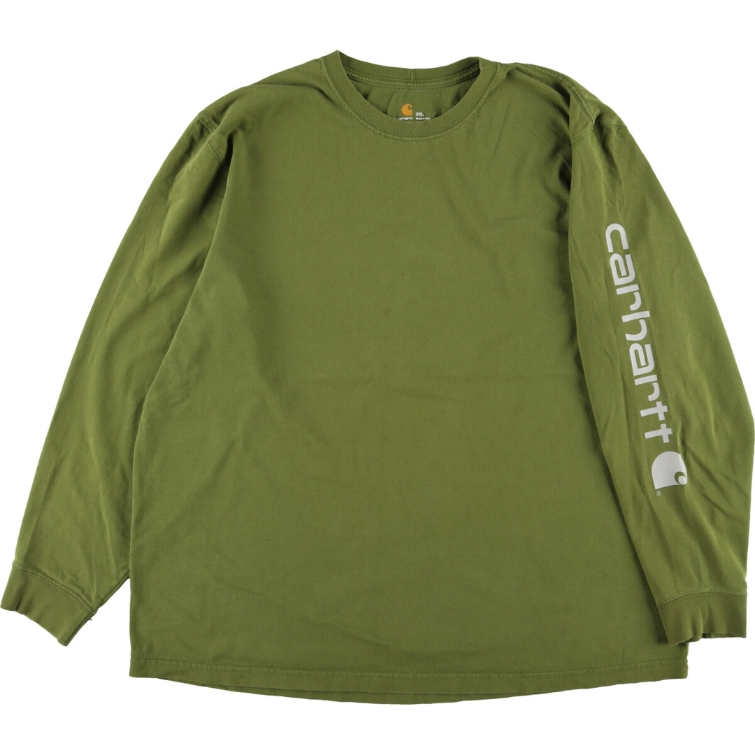 carhartt(カーハート)の古着 ビッグサイズ カーハート Carhartt ORIGINAL FIT 無地ポケットロングTシャツ ロンT メンズXXL /eaa350905 メンズのトップス(Tシャツ/カットソー(半袖/袖なし))の商品写真