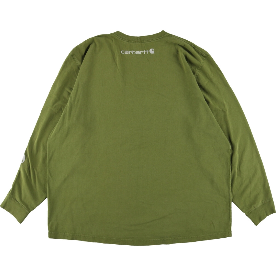 carhartt(カーハート)の古着 ビッグサイズ カーハート Carhartt ORIGINAL FIT 無地ポケットロングTシャツ ロンT メンズXXL /eaa350905 メンズのトップス(Tシャツ/カットソー(半袖/袖なし))の商品写真