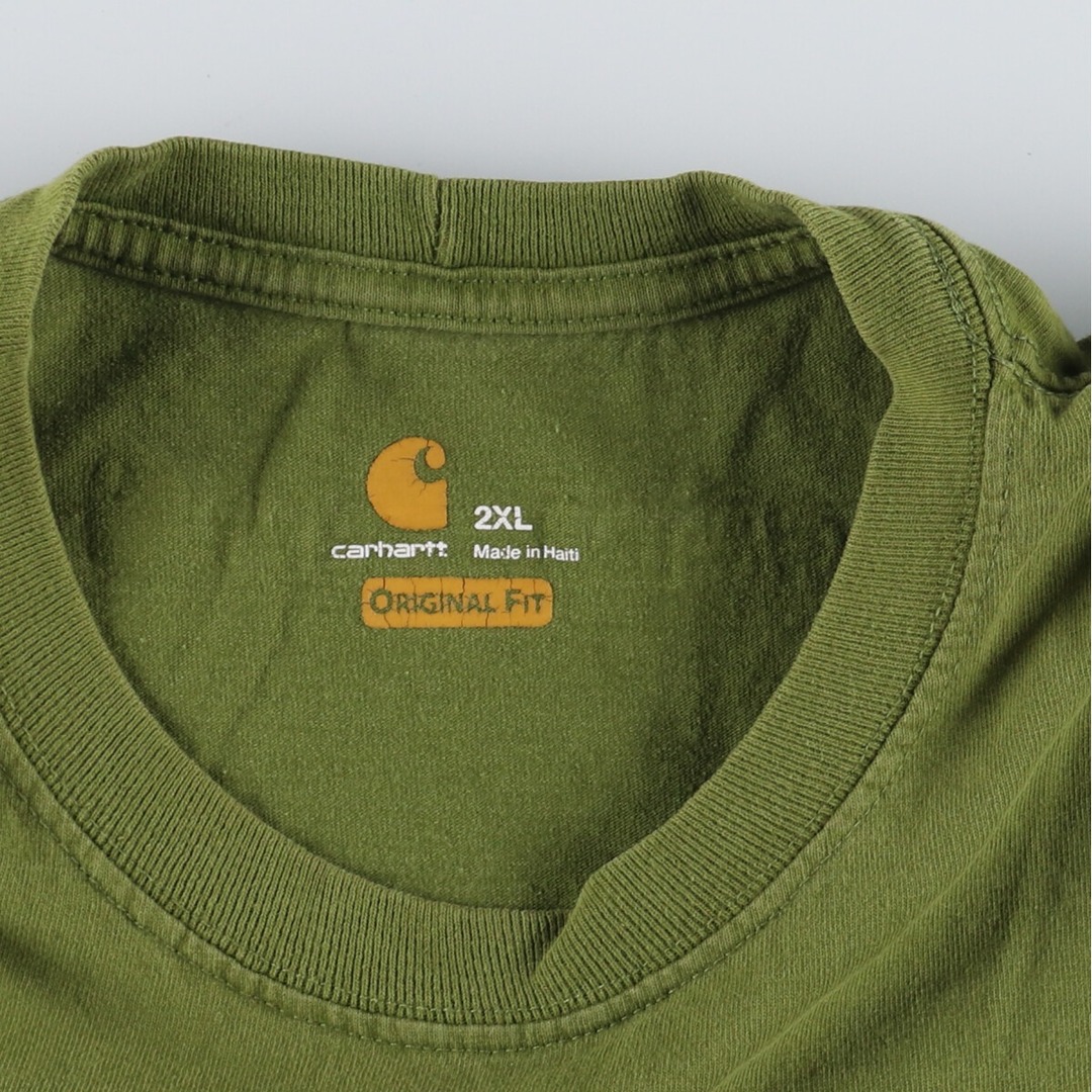 carhartt(カーハート)の古着 ビッグサイズ カーハート Carhartt ORIGINAL FIT 無地ポケットロングTシャツ ロンT メンズXXL /eaa350905 メンズのトップス(Tシャツ/カットソー(半袖/袖なし))の商品写真