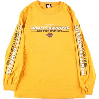 ハーレーダビッドソン(Harley Davidson)の古着 ハーレーダビッドソン Harley-Davidson 両面プリント 袖プリント ロングTシャツ ロンT メンズM /eaa349585(Tシャツ/カットソー(半袖/袖なし))