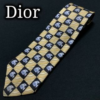 ディオール(Dior)のディオール フィッシュスクエア オーカー＆ブラック ネクタイ A102-Z15(ネクタイ)