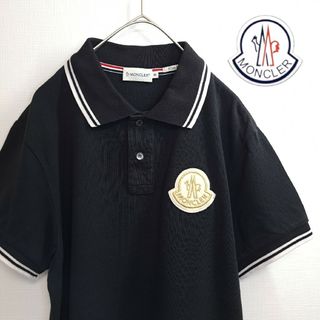 モンクレール(MONCLER)の【限定/希少】MONCLER モンクレール ポロシャツ 金ロゴ ブラック M(ポロシャツ)