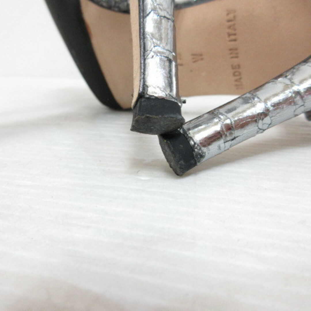 ケイトスペード ビーズ装飾 サンダル 7.5 シルバー アンクルストラップ レディースの靴/シューズ(サンダル)の商品写真