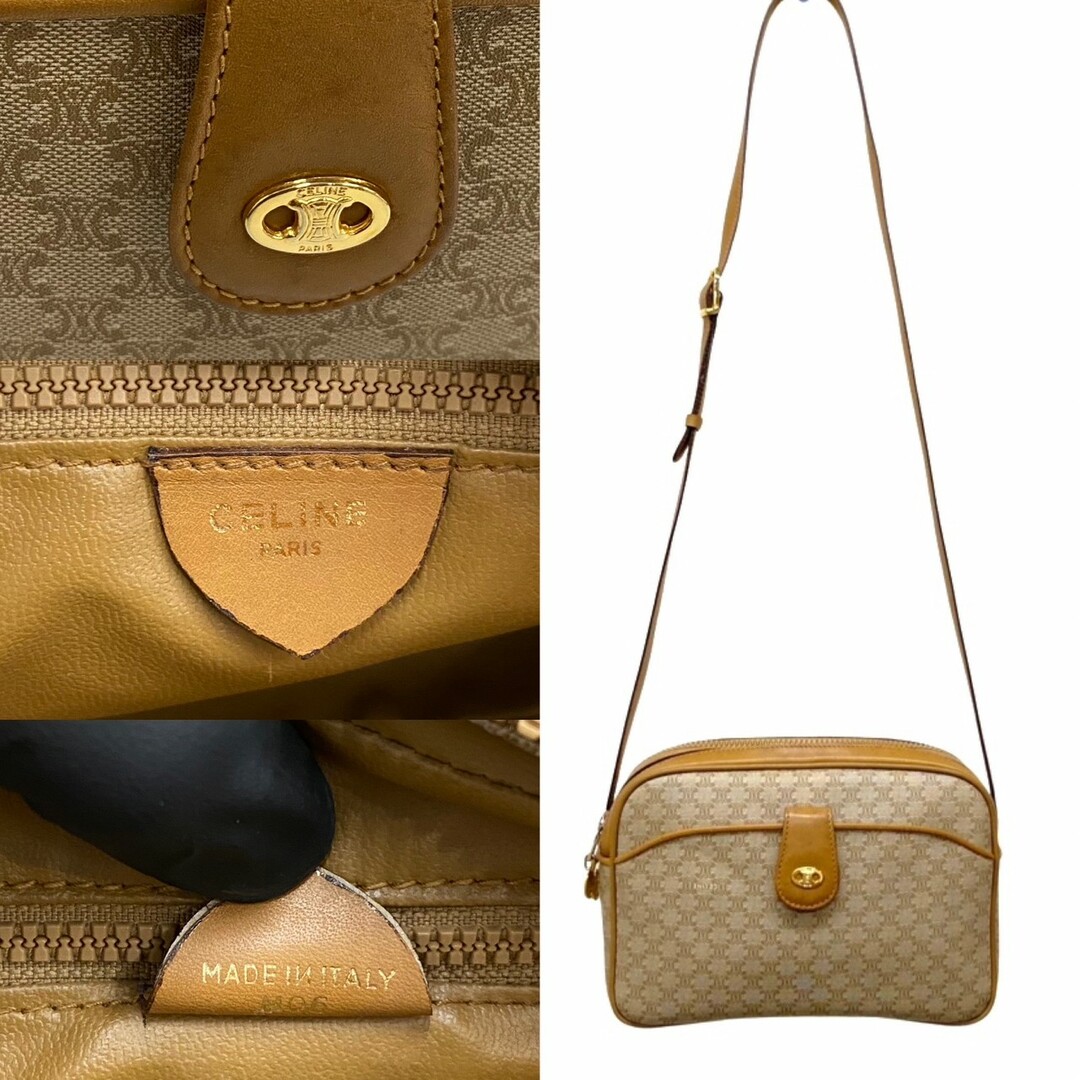 美品 CELINE セリーヌ ヴィンテージ マカダム ブラゾン レザー 本革