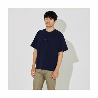 アバハウス(ABAHOUSE)の【ネイビー】【Lumiere】シルキー ダンボール ロゴ 半袖Tシャツ(Tシャツ/カットソー(半袖/袖なし))