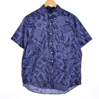 ラルフローレン(Ralph Lauren)の古着 ラルフローレン Ralph Lauren CLASSIC FIT クラシックフィット 総柄 ハイビスカス柄 ボタンダウン ハワイアンアロハシャツ メンズM /eaa349935(シャツ)