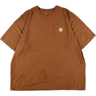 カーハート(carhartt)の古着 ビッグサイズ カーハート Carhartt ORIGINAL FIT 半袖 ワンポイントロゴポケットTシャツ メンズXXXXL /eaa350730(Tシャツ/カットソー(半袖/袖なし))